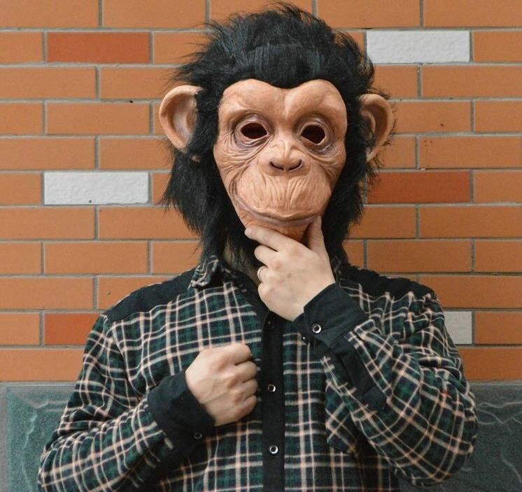 Latex Animal chimpanzé tête masque singe déguisement paresseux Bruno Mars chanson chimpanzé Cosplay masque déguisement théâtre accessoire Halloween