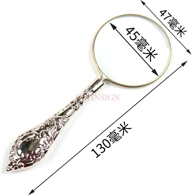 magnifying equipment Magnifying glass portable handheld optical glass old man looking at mobile phone magnifying