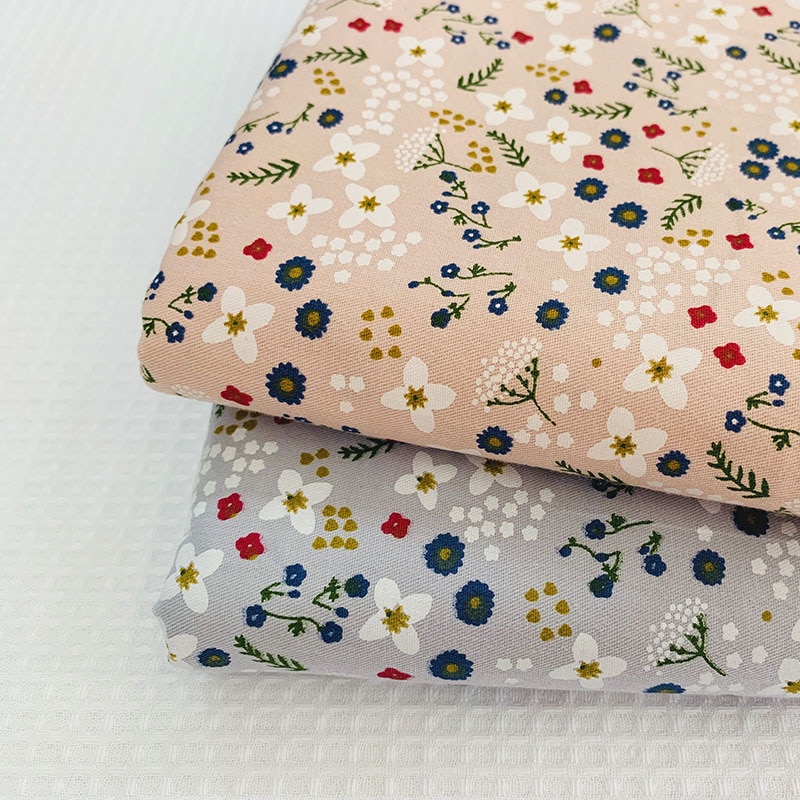 Floral Printed Cotton Twill Fabric 50x40cm Soft Skin-Friendly Pure Cotton Twill Fabric By Meters for DIY Sewing Patchwork Dress