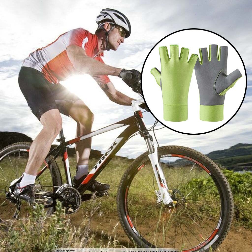 vélo demi doigt gants anti-dérapant choc pêche gants respirant UV Protection Sports de plein air gants vtt route gants