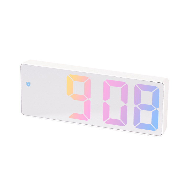 Reloj despertador Digital a Color con Control de voz, indicador de fecha y temperatura, modo nocturno, reloj de mesa con repetición, función antidisturbios, reloj LED de 12/24H: Rosa
