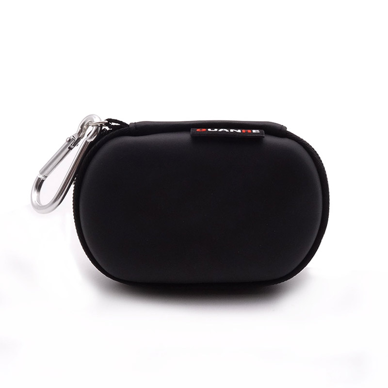 Portable Headphones Cases Mini Zippered Storage Hard Cover Bags Box for Earphone SD Cards Protective USB Cable Organizer Cases: Black-1503