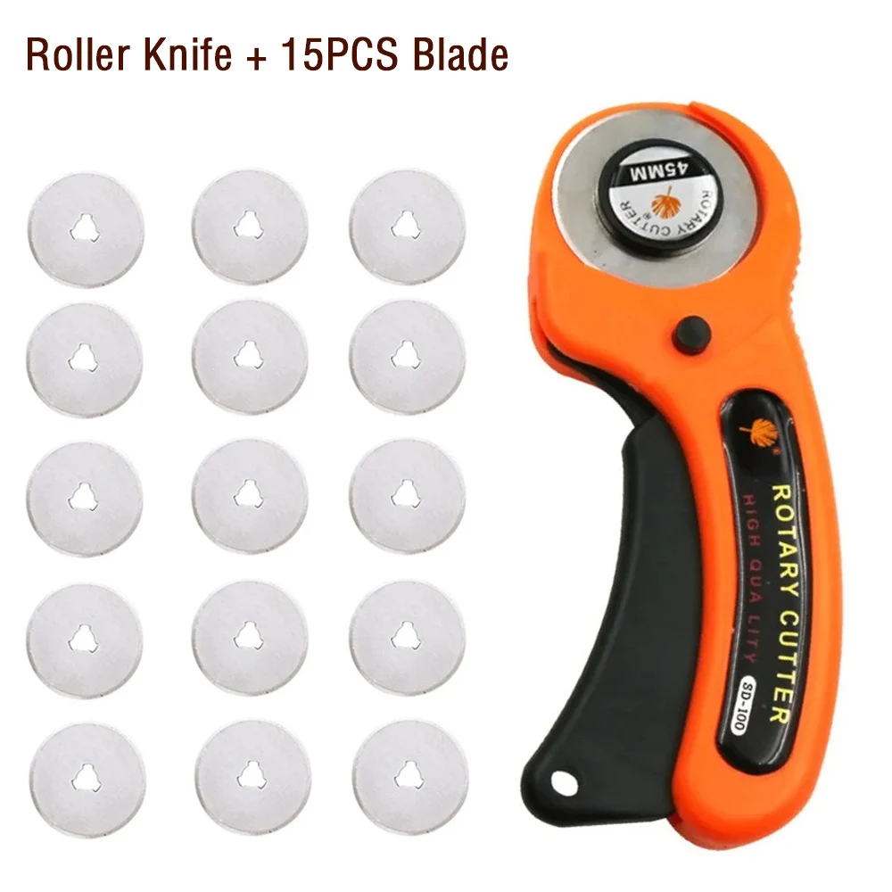 45mm Leather craft Rotary Cutter Leather Cutting Tool Leather Craft Fabric Circular Blade Knife DIY Patchwork Sewing Quilting: grey