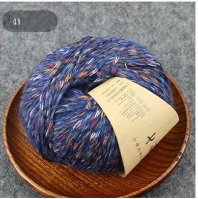 Fil de laine d'alpaga coloré 50g/balle, fil de cachemire moyen et épais pour tricoter, écharpe, manteau: 09