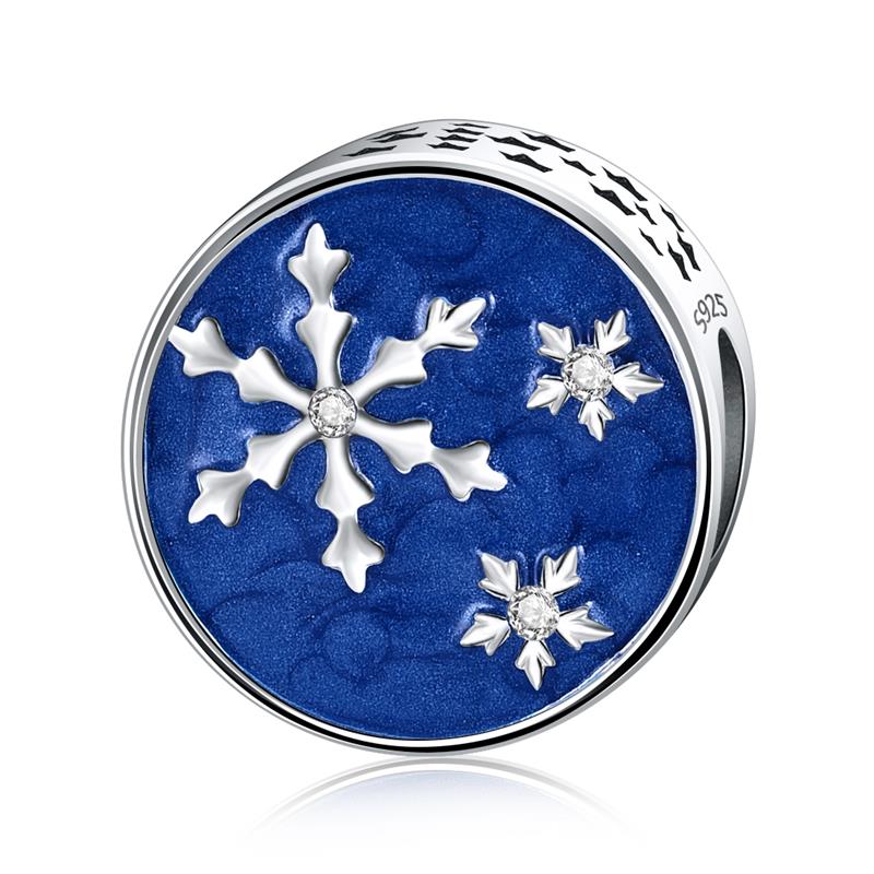 DALARAN 925 Sterling Silver Charms Blue Moon Star Beads For DIY Enamel Fine Jewelry Making Fit Original Charm Bracelets Necklace