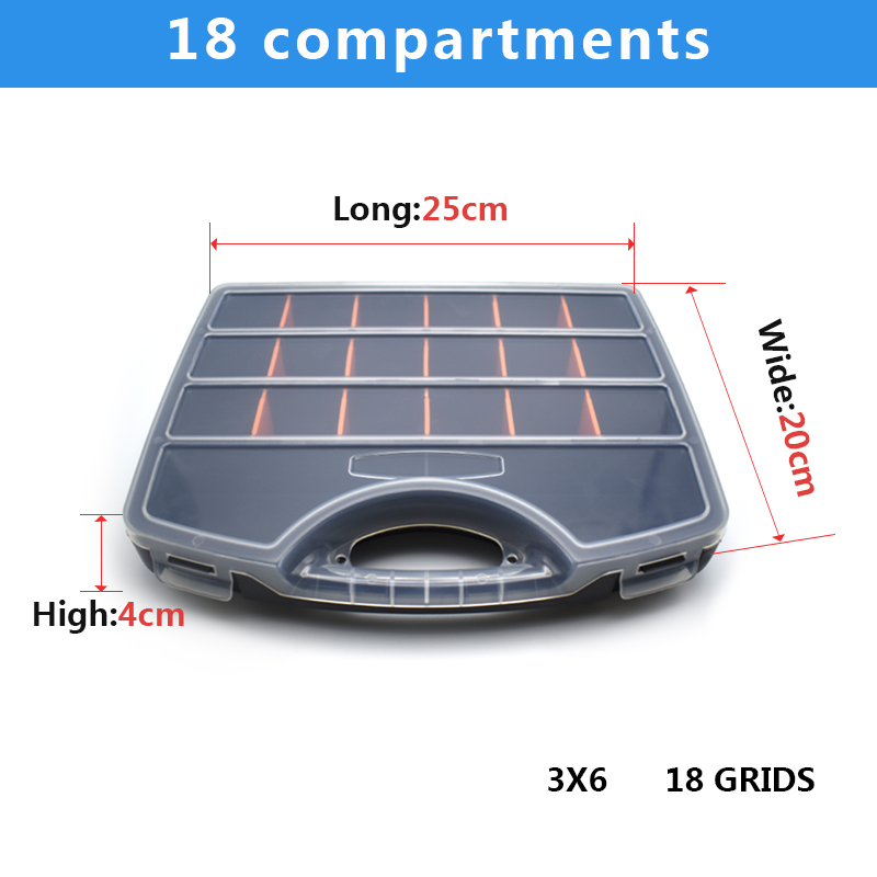 Tool Box Organizers And Storage Plastic Container Compartment Adjustable Detachable Chest Case For Tool Hardware Fastaner Screw: Blue