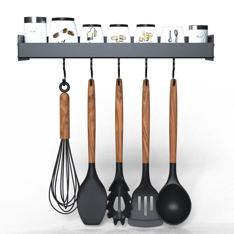 Kitchen Storage Shelf Wall Mounted Spice Rack Kitchenware Hook Rack Knife Holder Cutlery Storage Holder Kitchen Organizer: 40cm-1