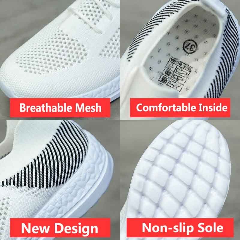 Bjakin Summer Woman Running Shoes Hollow Upper Breathable Sneakers Air Mesh Lightweight Sport Athletic Shoe Female Large Size 43