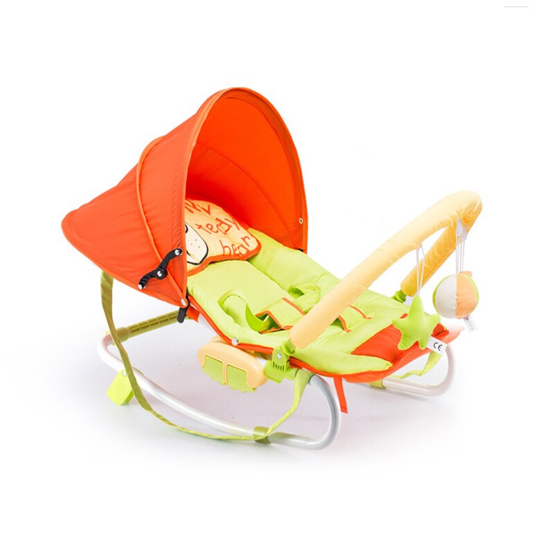 Multi-fonction bébé bascule videur -né enfant en bas âge musique dormir bébé balançoire chaise avec musique 0-18month: orange