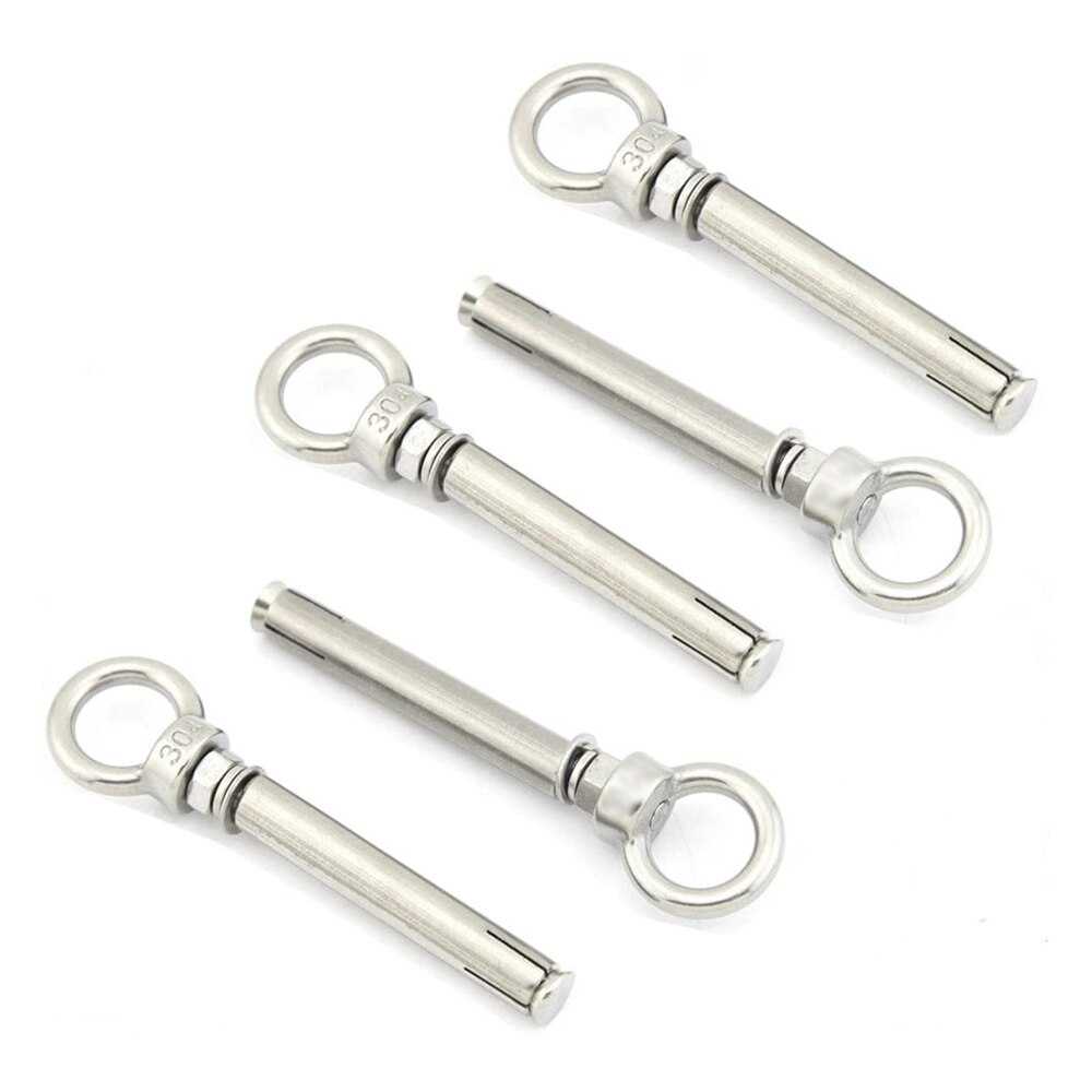 5pcs Expansion Eye Bolt Screws With Stainless Steel Lifting Ring Stainless Steel Expansion Screw Bolt Eyebolt Expansion Screw