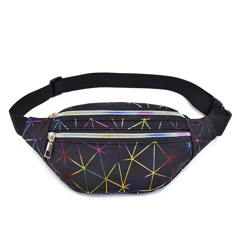 Vrouwen Meisje Lederen Taille Fanny Pack Tas Reizen Portemonnee Eenvoudige Mode Taille Tas Zwart Roze Zilver: Black