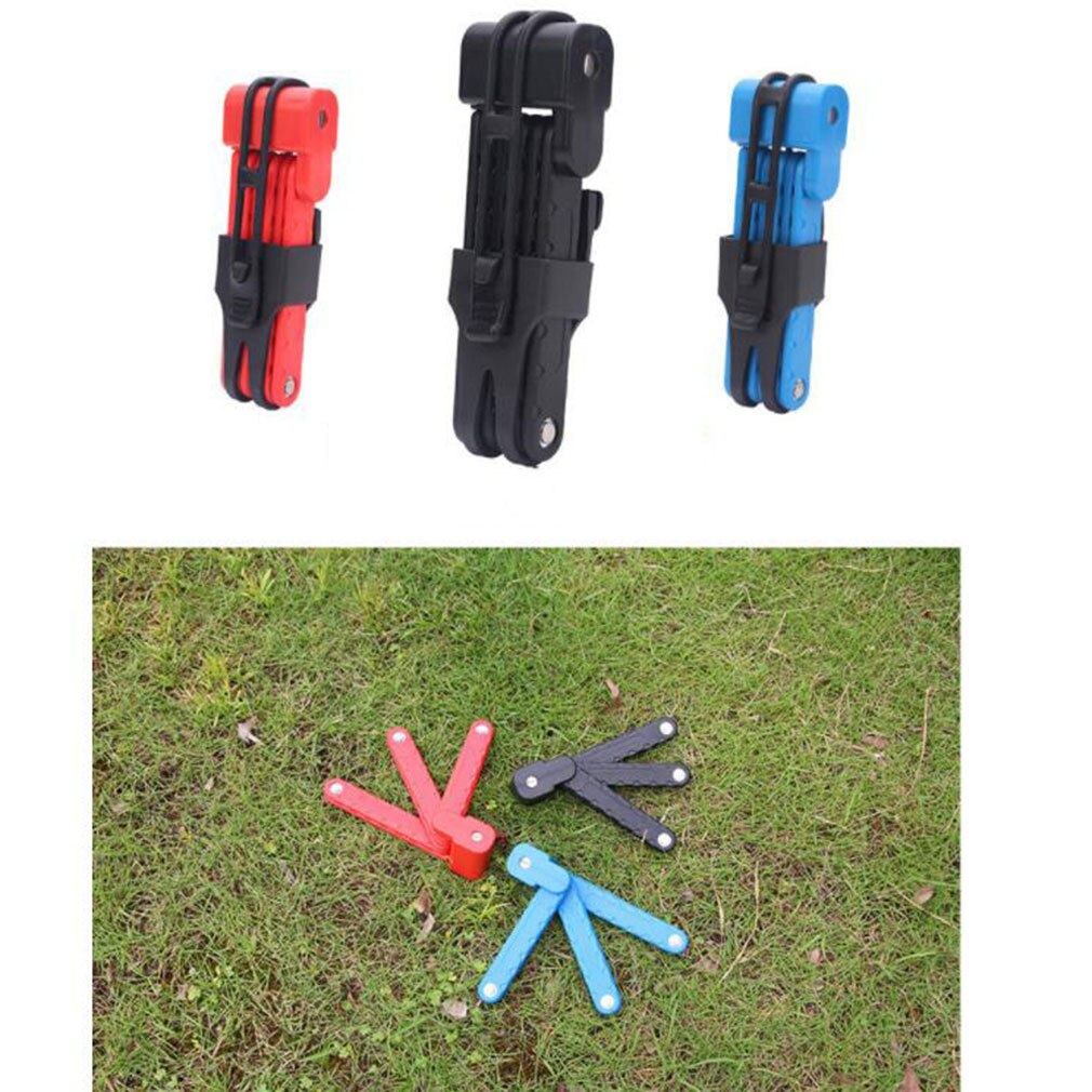 Universal Folding Bicycle Lock Steel Bike Lock Security Cable Lock Anti-Theft Combination Riding Tool for Mountain Bike