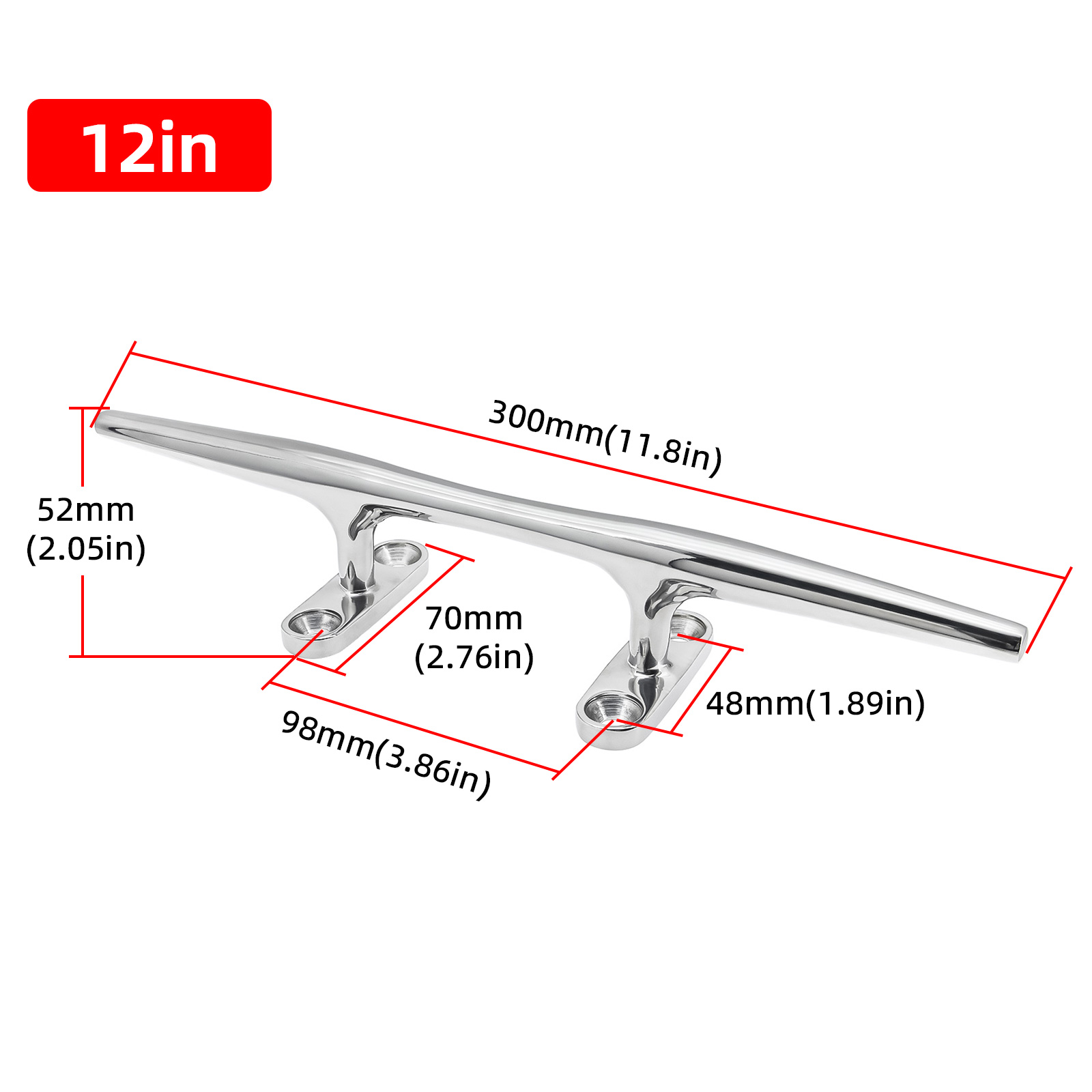 4/5/6 // 8/10/12 Inch Ligplaats Schoenplaten 316 Roestvrijstalen Boot Klampen Lage Platte Klamp Zware Boot Holle Basis Schoenplaatjes Voor Boot