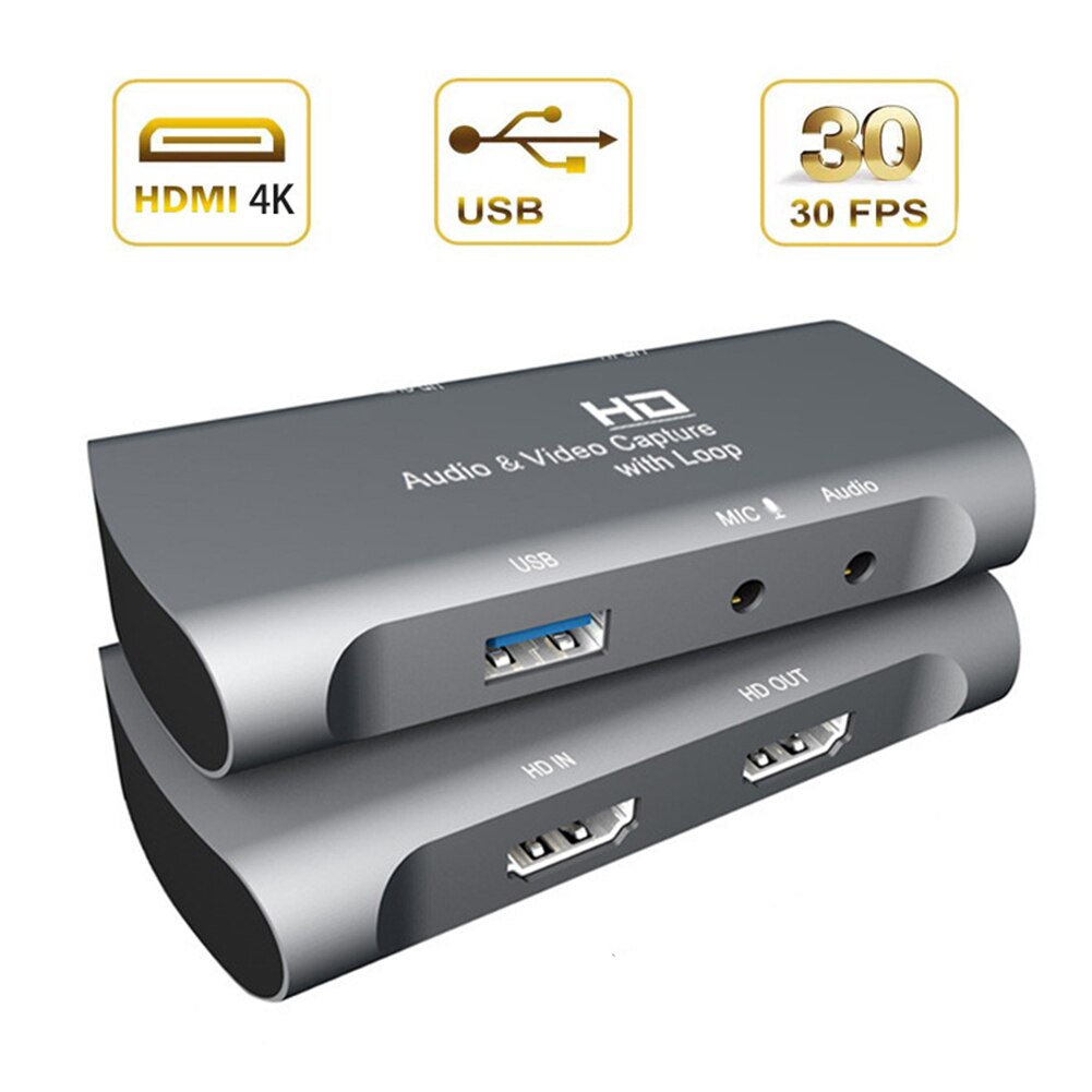 Hdmi-compatible Video Capture Card 4K 1080P 60FPS Game Capture Card with USB 3.0 Game Recorder Dual USB Capture Card