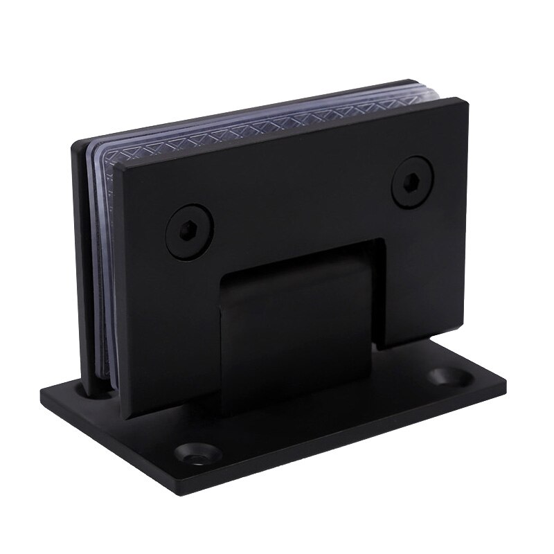 Frameless Pivot Shower Glass Doors Hinge Stainless Steel Bathroom Black Clip 90Degree Glass Door Cupboard Showcase Cabinet Clamp