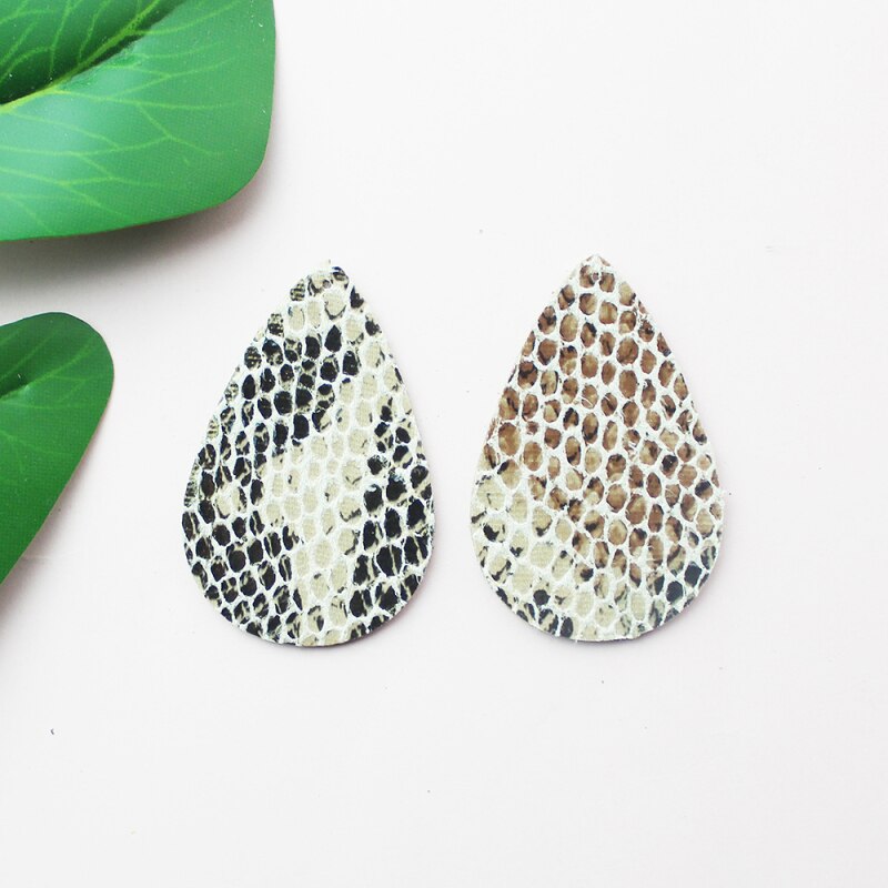 10 pièces Vintage serpent motif PU cuir boucle d'oreille feuille matériaux bijoux à bricoler soi-même faisant des accessoires fournitures: 7
