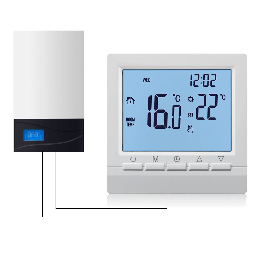Smart Thermostat Temperature Controller Gas Boiler Heating Temperature Regulator Hand Control AA Battery Thermostat Kid Lock