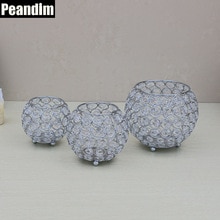 Peandim votive ljushållare silver  k9 kristall ljusstake bröllop bord mittstycken heminredning kontor boll penna kontanier