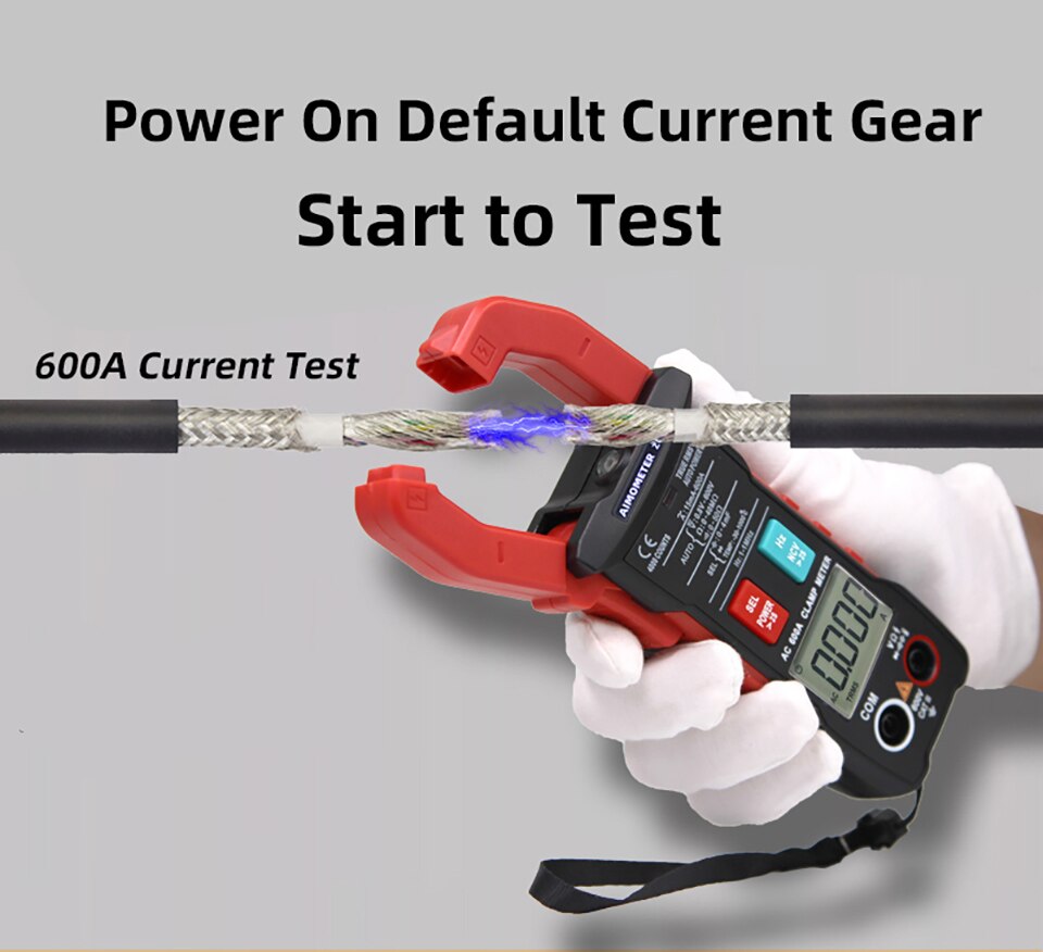 600a ström digital klämmätare automatisk ring smart tång amperemeter multimeter dc ac spänning temperatur ncv hz tester