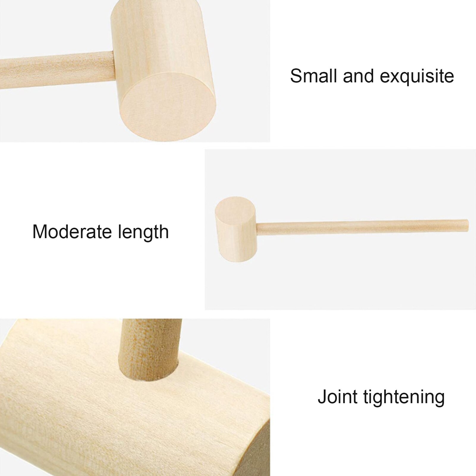 10Pcs Mini Krab Kreeft Houten Hamers Natuurlijke Hardhout Zeevruchten Hamers Voor Familie Diners Zeevruchten Partijen