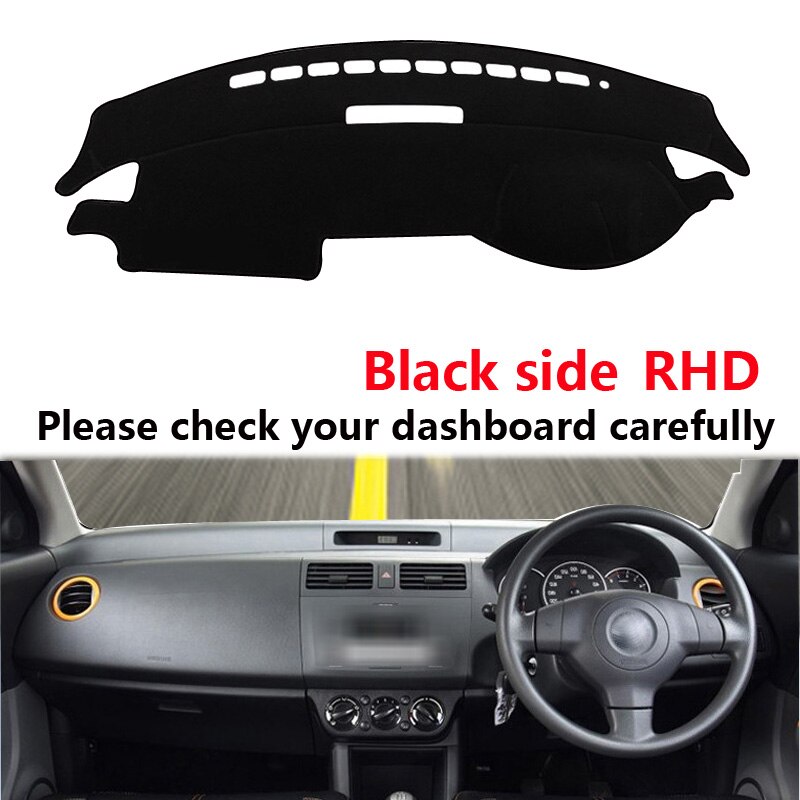 Car Dashboard Cover Dash Mat Dash Board Pad Carpet Dashmat Anti-UV For Suzuki Swift Sport 2005 2006 2007: RHD Black Side