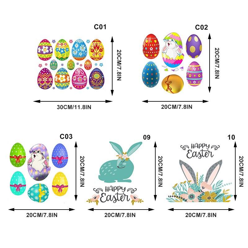 Easter Decorations Bunny Window Clings Decor For Home Office Kids School Party Decorations Supplies Hogard
