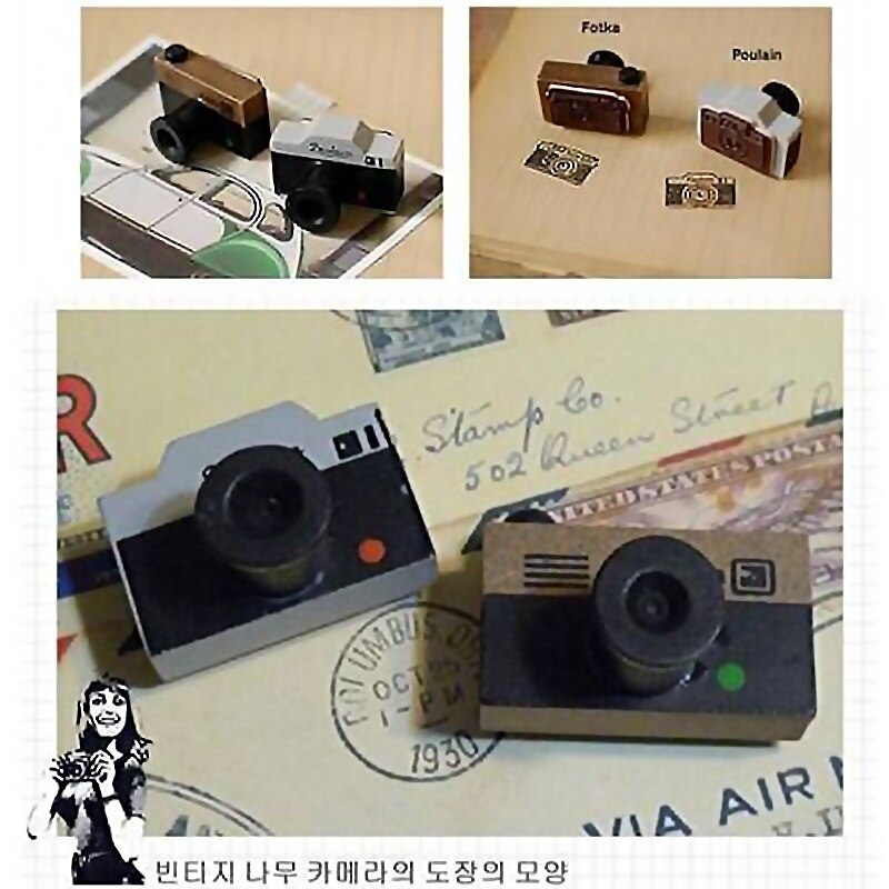 1 Pcs/pack Red Green Wooden Clear Stamp Ancient Camera Shape Stamps For Scrapbooking Paper Notebook Decoration Stamp