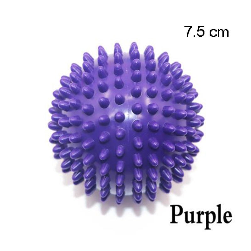 Indoor Outdoor Sports Fitness PVC Hand Massage Ball Soles Hedgehog Sensual Grip Training Ball Portable Physiotherapy Ball: Purple-7.5cm