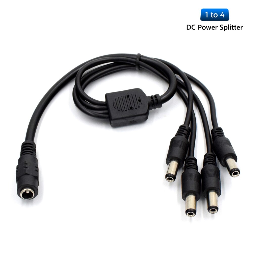 2.1*5.5mm 1 hunn  to 2 3 4 5 8 hann dc strøm splitter plugg kabel for cctv led strip kamera tilbehør strømforsyning adapter 12v: 1 to 4 måter