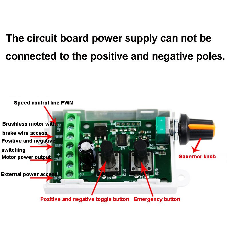Brushless motor pulse width governor speed control box motor controller switch stepless speed regulation two-way positive and ne