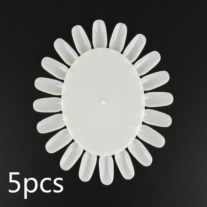 Ongle Art pointe cosmétique pratique ronde roue vernis acrylique Nail Art acrylique faux conseils pratique affichage roue ronde bricolage outil à ongles: 5pcs natural color