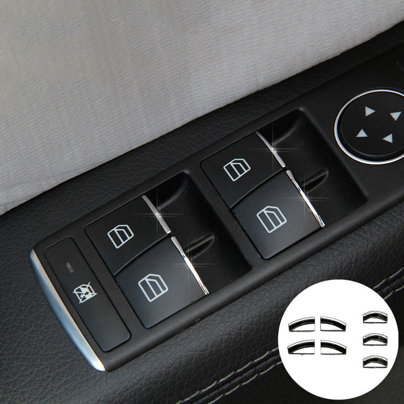 1 Juego de pegatinas de botón de elevación de puerta para Mercedes Benz A B CLA GLA clase W176 W246