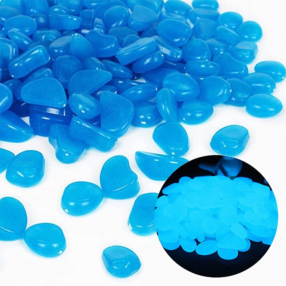 50/100Pcs Glow in The Dark Garden Pebbles Stones Rocks for Yard and Walkways Decor, DIY Decorative Luminous Stones