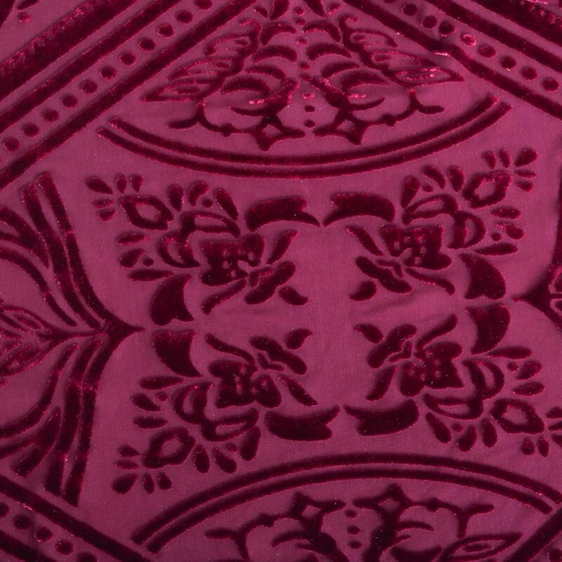 polyester spandex four way stretch knitted velvet burnout fabric: Default Title