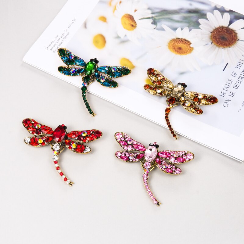 6 stück baiduqiandu Vintage Libelle Broschen für Frauen Große Insekten Kleid Mantel Pins Zubehör Nette Schmuck