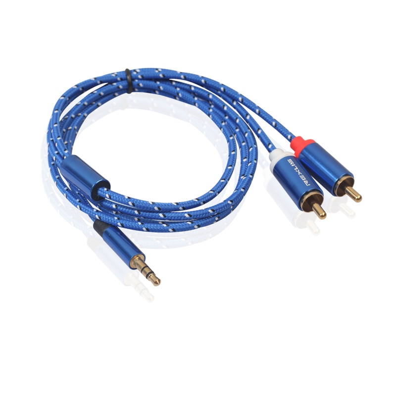 Rca Kabel 3.5Mm Jack Male Naar 2 Rca Male Oortelefoon Aux Audio Splitter Kabel Voor Versterker Telefoon Edifer Thuis theater Hoofdtelefoon