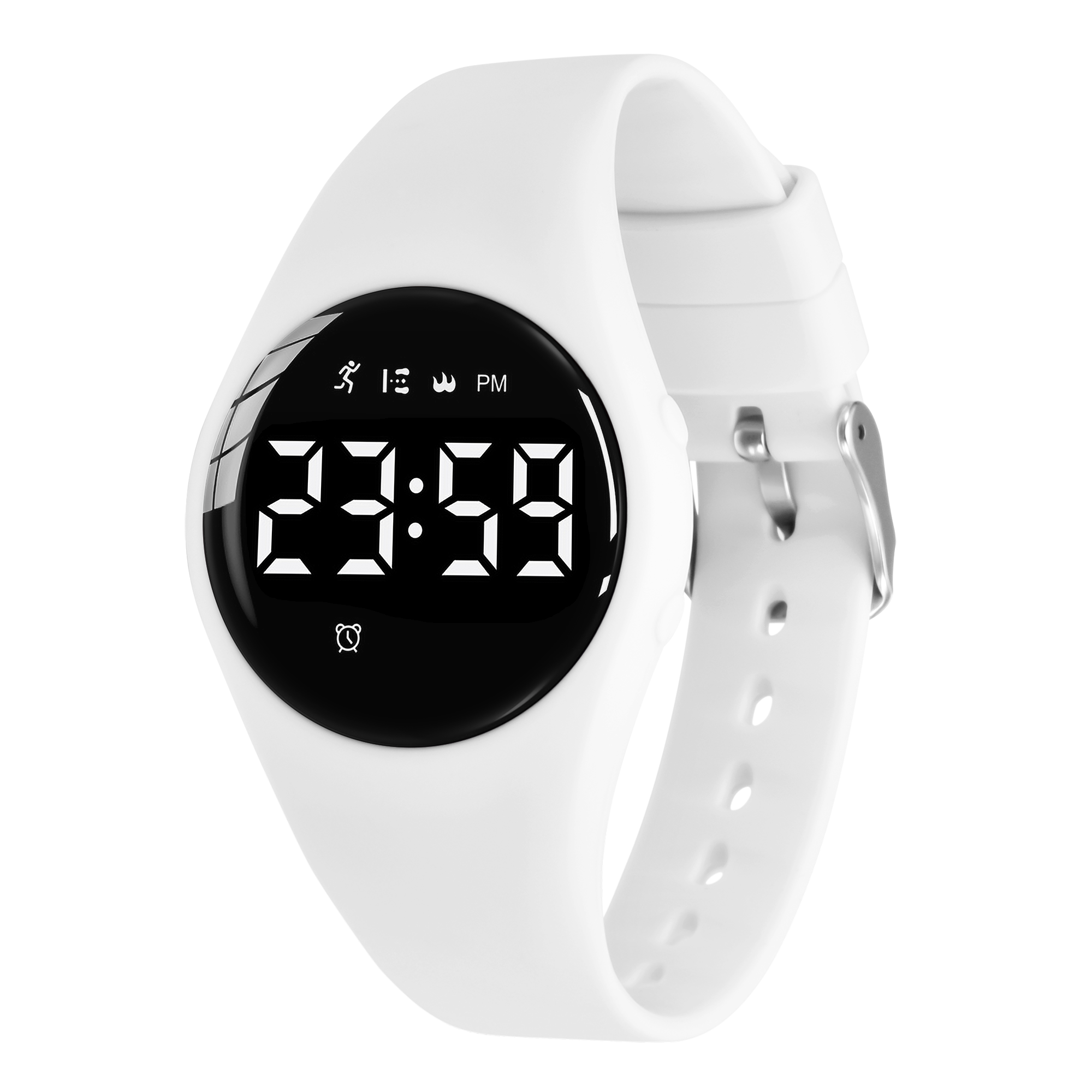 Kids Fitness Watch Digital Activity Tracker Watch for Kids Ages 3-12 Non-Bluetooth Alarm Count Steps Wrist Watch for Kids: WHITE