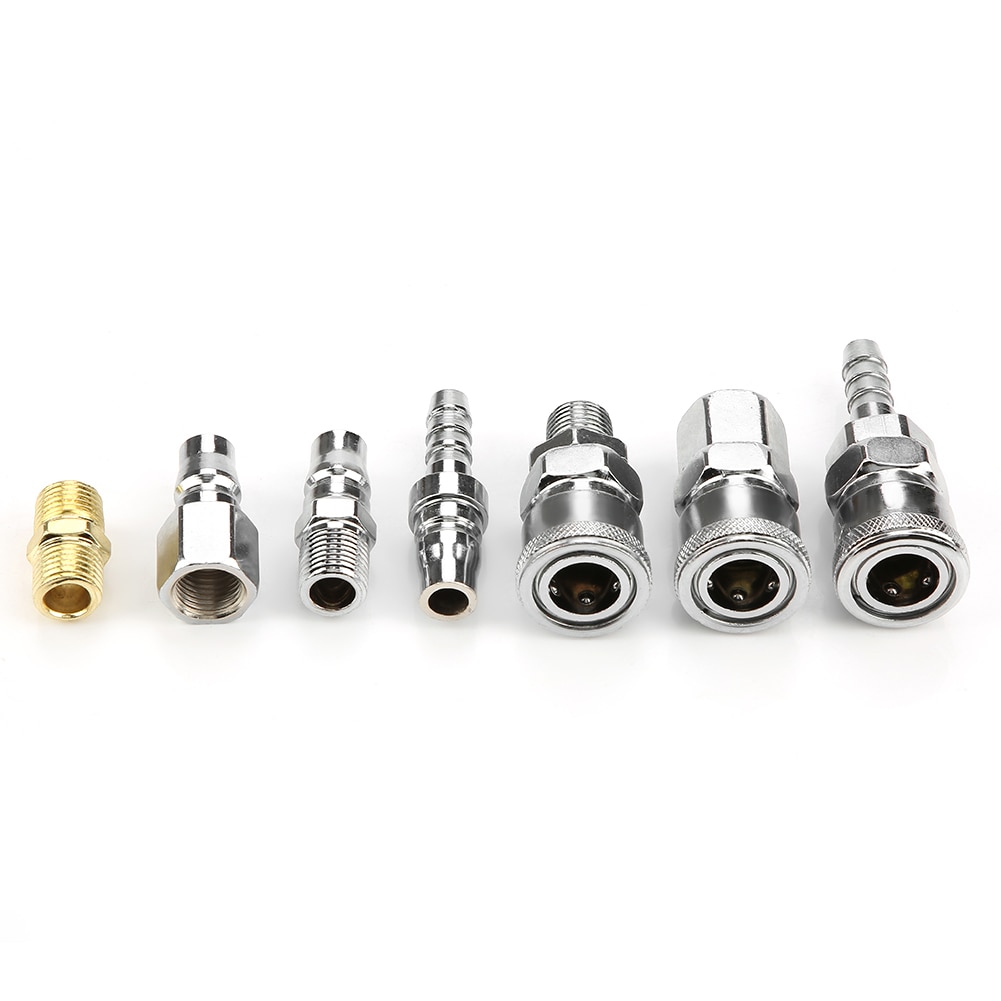 18pcs Line Hose Air Compressor Connector Quick Release Assembly Set 1/4 Inch Pneumatic Iron Parts Quick Connector Tool