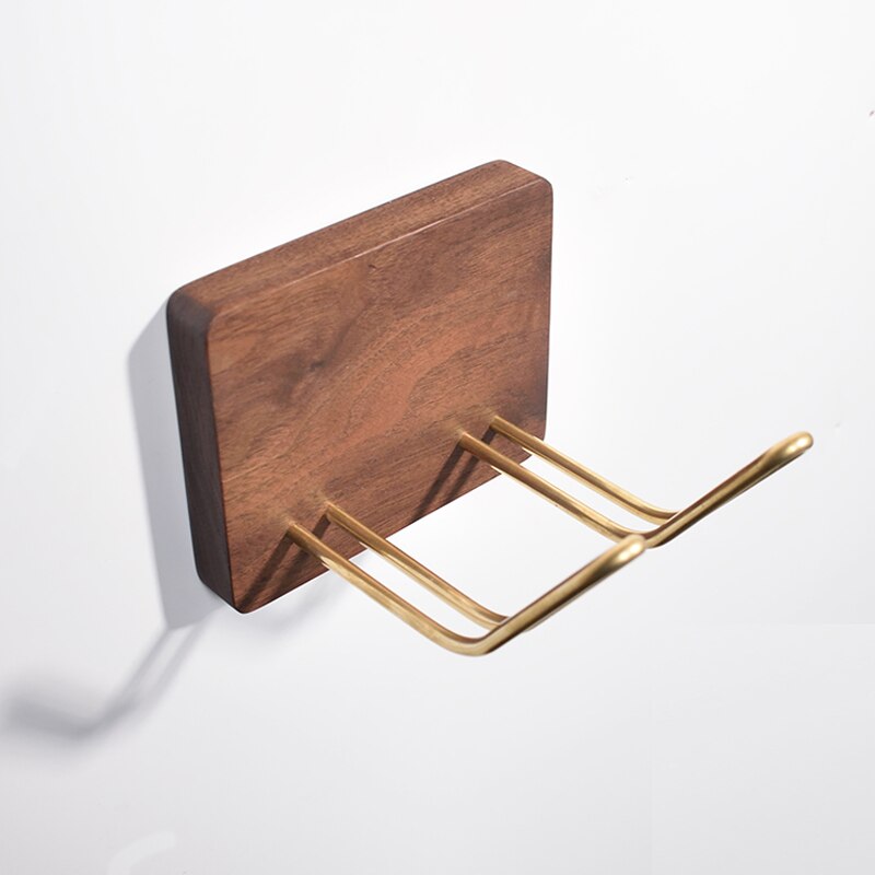 Föhnrek van massief hout, wandtoilet, niet-geperforeerd luchtkanaalrek, opbergbeugel voor baardmes: 2