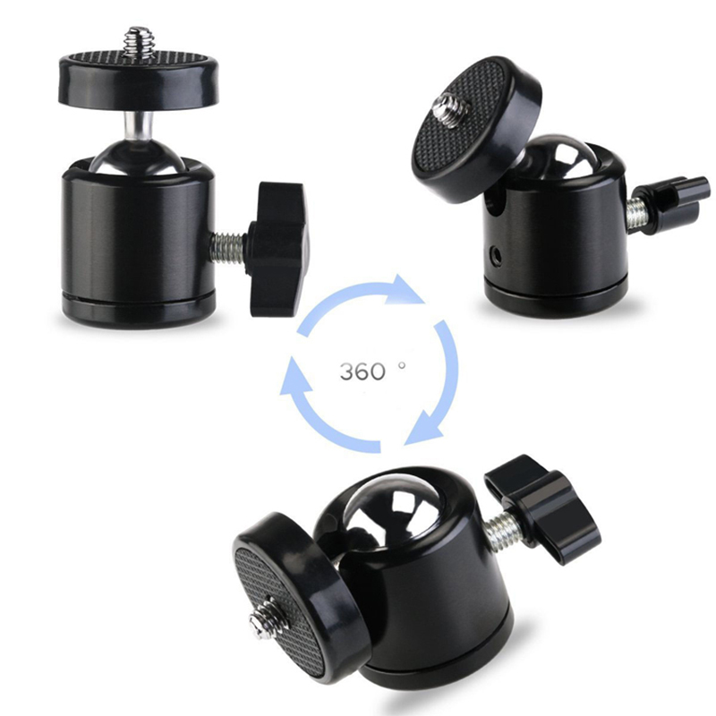 360 Degree Rotation Tripod Head Tripod Ball Head For Canon Nikon Sony DSLR Camera Camcorder Mini Tripod LED Light Flash Bracket