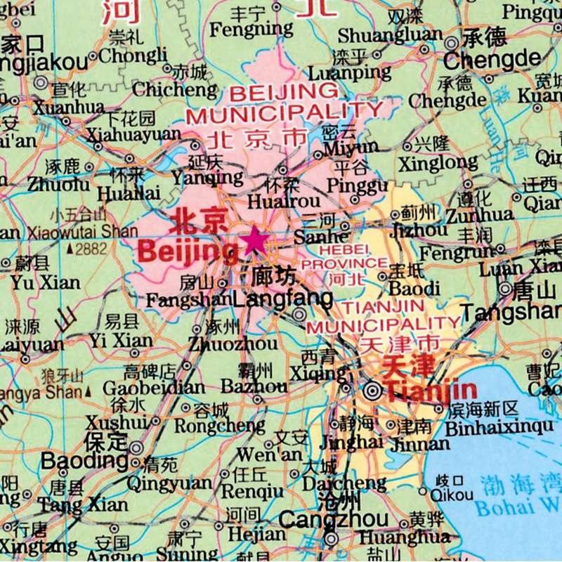 Papeterie d'apprentissage carte chinoise contraste chinois et anglais grande échelle claire et facile à lire grande taille pliable
