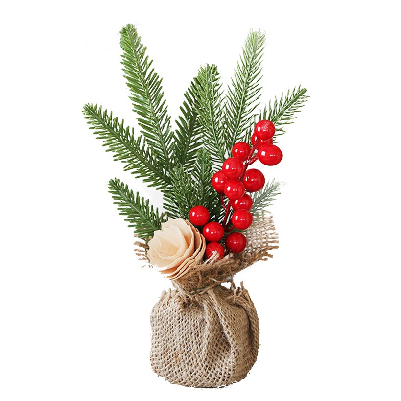 Pine Needle Bonsai with Pot Artificial Plant/Flowers Wedding/Christmas Balcony Bonsai Winter Home Decor Supplies: a