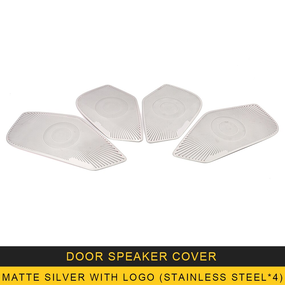 For VW Volkswagen Arteon CC Stainless Car Door Panel Loudspeaker Pad Speaker Cover Trim Frame Sticker Accessories: Silver With Logo B
