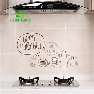 Transparent Self-adhesive Paper Stove High Temperature Resistant Oil Paste Kitchen Tile Oil Waterproof Stickers Fume Wall Sticke: Delicious Coffee