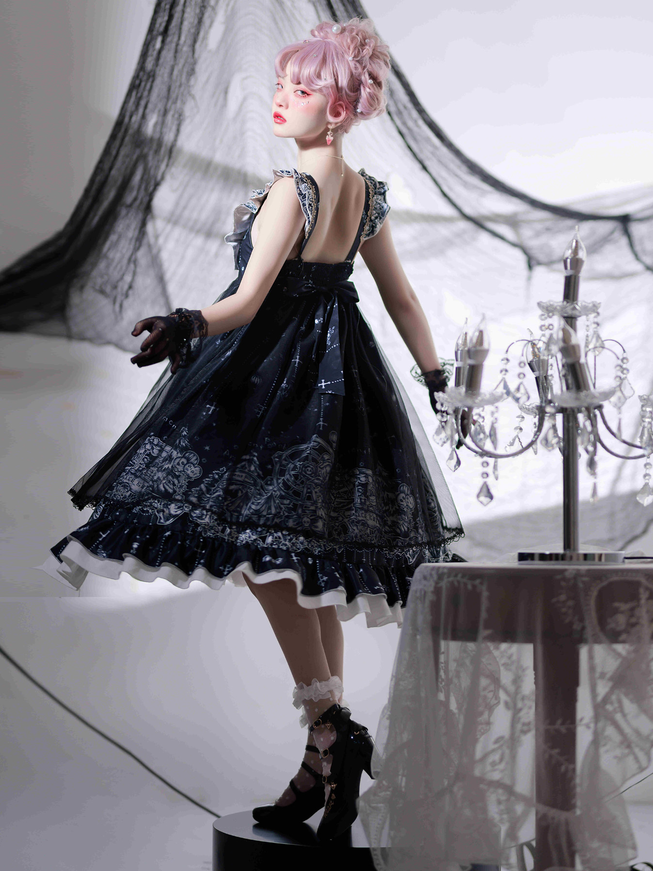 Anbenser-vestido de corte gótico de Lolita para mujer, ropa sin mangas, estilo Kawaii, francés, Vintage, Jsk, Lolita