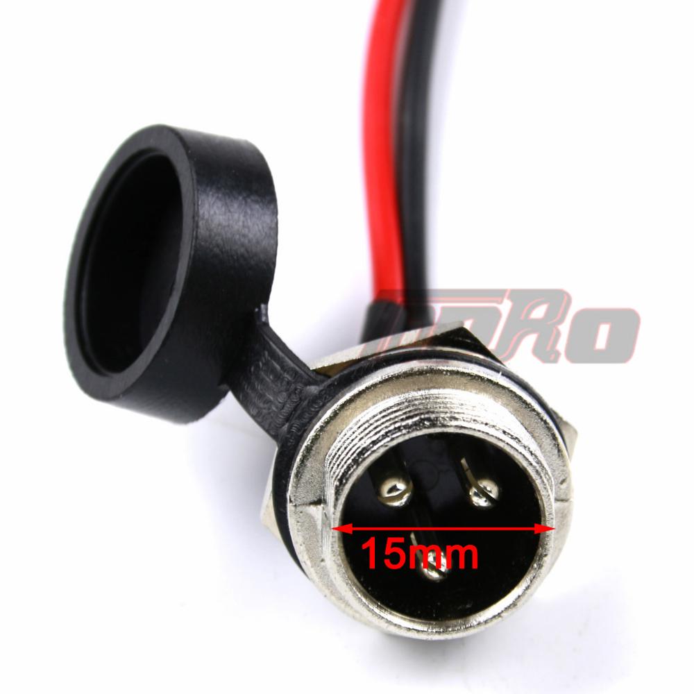 TDPRO 3 Prong Charger Port Lead Socket Plug voor Scheermes Ground Force Elektrische Mini Atv Quad Buggy 4 Wheeler Fiets go Kart Scooter