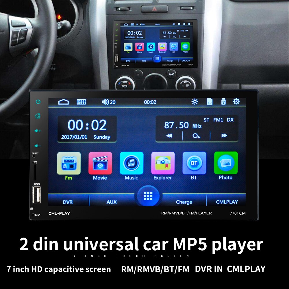 Akozon Autoradio 10in 1Din Voiture GPS Stéréo 1080P MP5 Lecteur WiFi