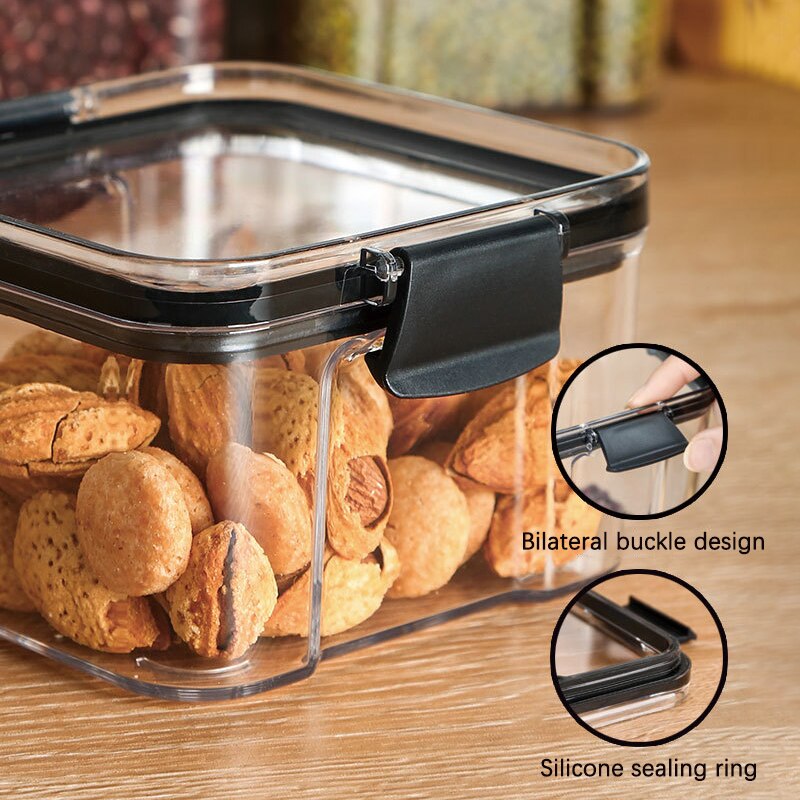 Airtight Food Storage Containers with Lids Plastic Dry Food Canisters for Cereal Flour Sugar Kitchen Pantry Organization Storage