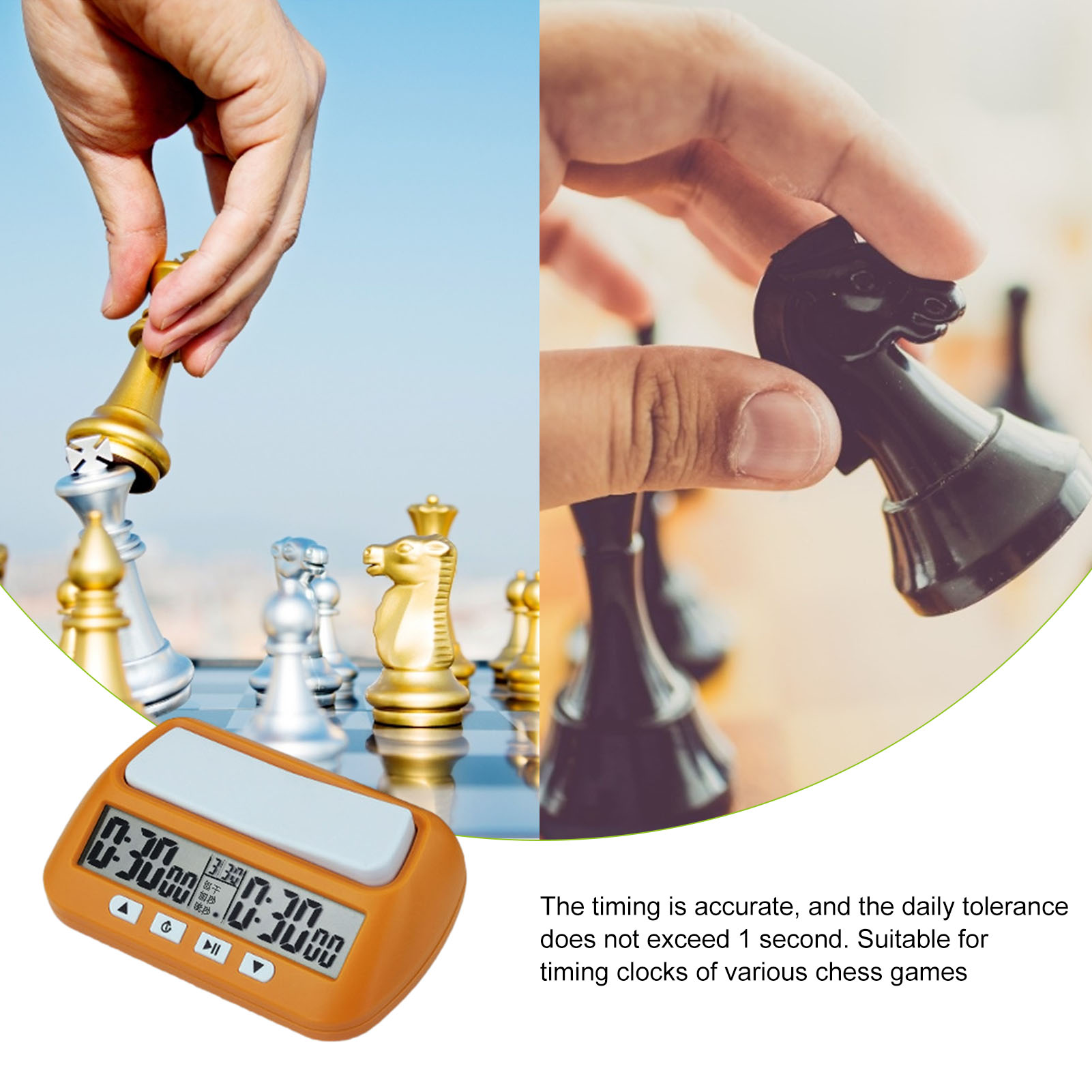 Digital Chess Clock Count Down Chess Timer with Alarm Electronic Board Game Bonus Competition Master Tournament