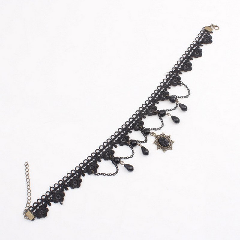 Girocollo gotico del merletto della ragazza degli accessori dei gioielli del collo della signora per la collana delle perle del fiore regale di modo Sexy d'annata delle donne